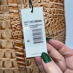 Brahmin | Bags | Brahmin Nola Honey Brown Melbourne Embossed 